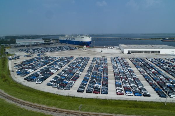 RoRo Glovis Ship with Automobiles